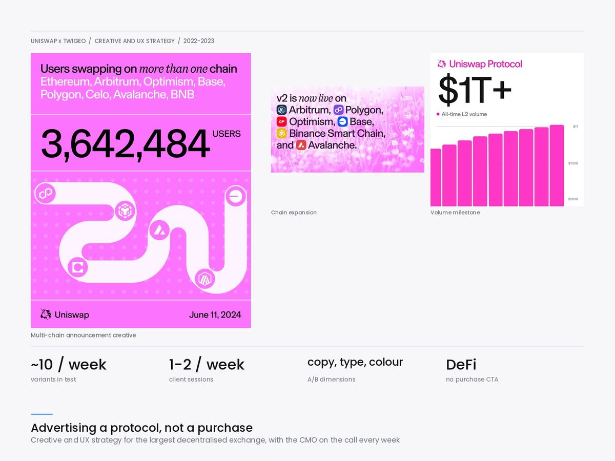 Advertising a protocol, not a purchase